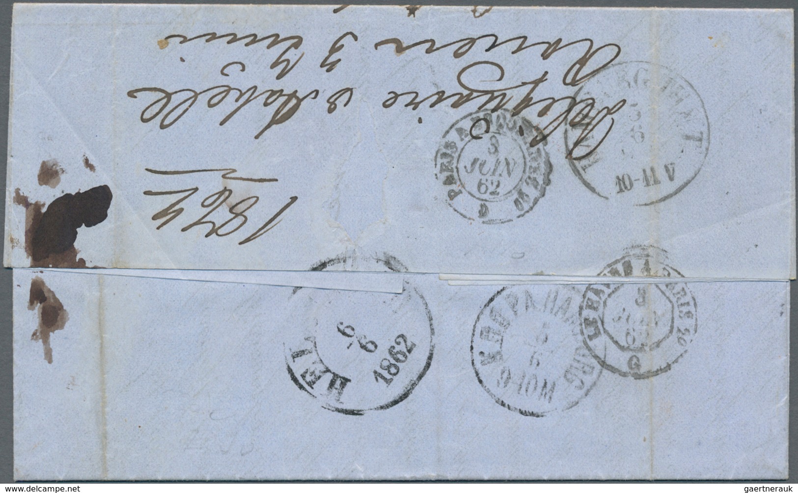 Frankreich: 1853/1862: 80 C Carmine And 10 C Brown, Tied By Clear Dotted Numeral 2788 To Letter From - Covers & Documents