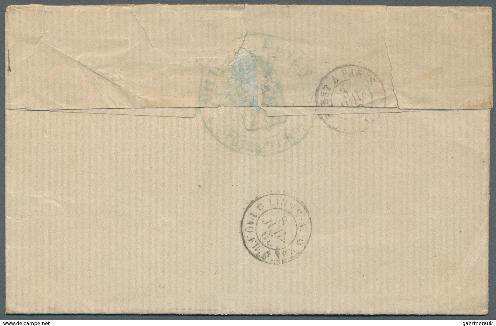 Frankreich: 1867, 20c. Blue And 80c. Rose "Empire Dt" On Lettersheet From Dinan To Lima/Peru, Oblit. - Covers & Documents