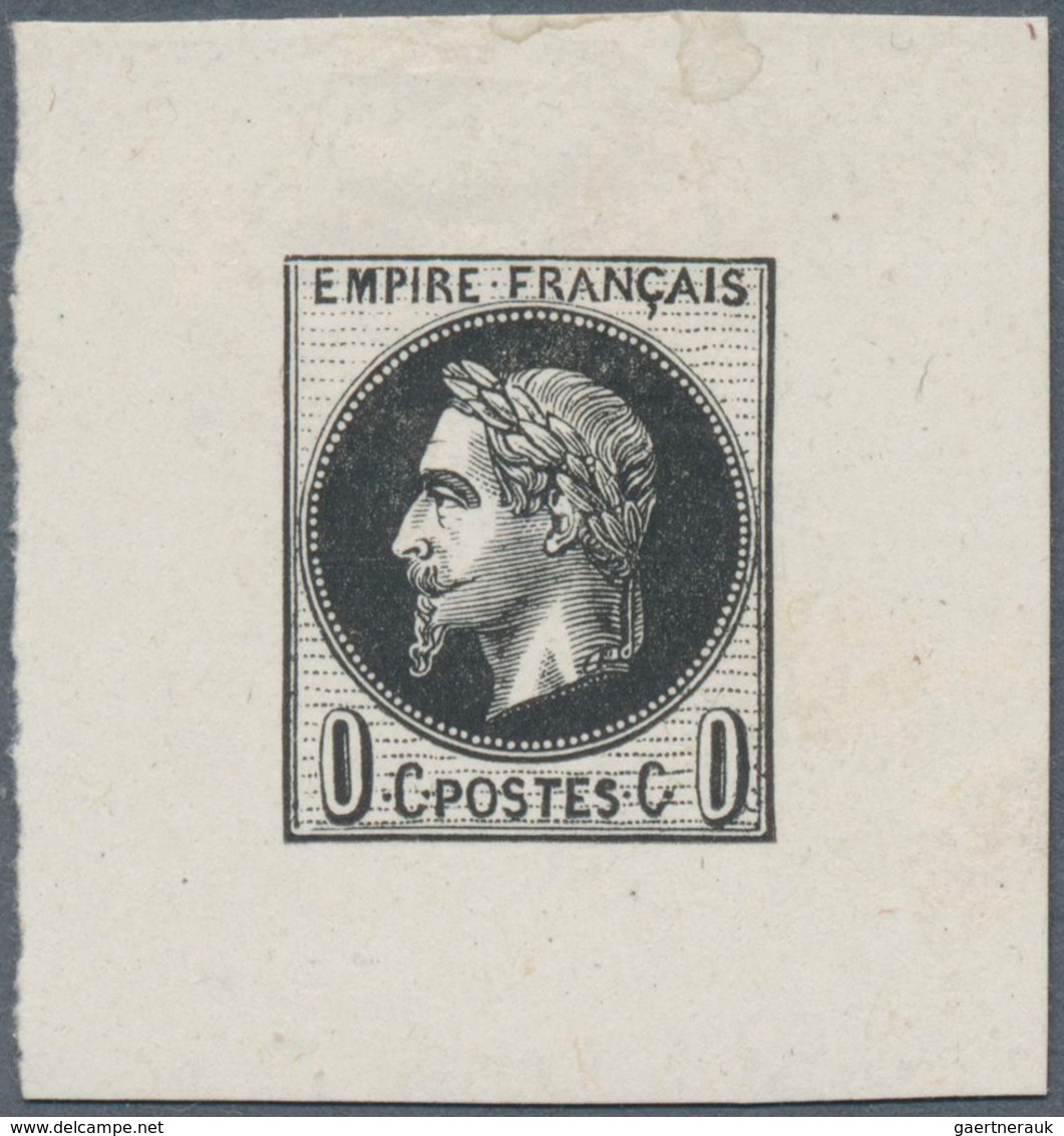 Frankreich: 1862/1870, Empire Laure, Epreuve 0c. Black. Maury 390,- €. - Covers & Documents