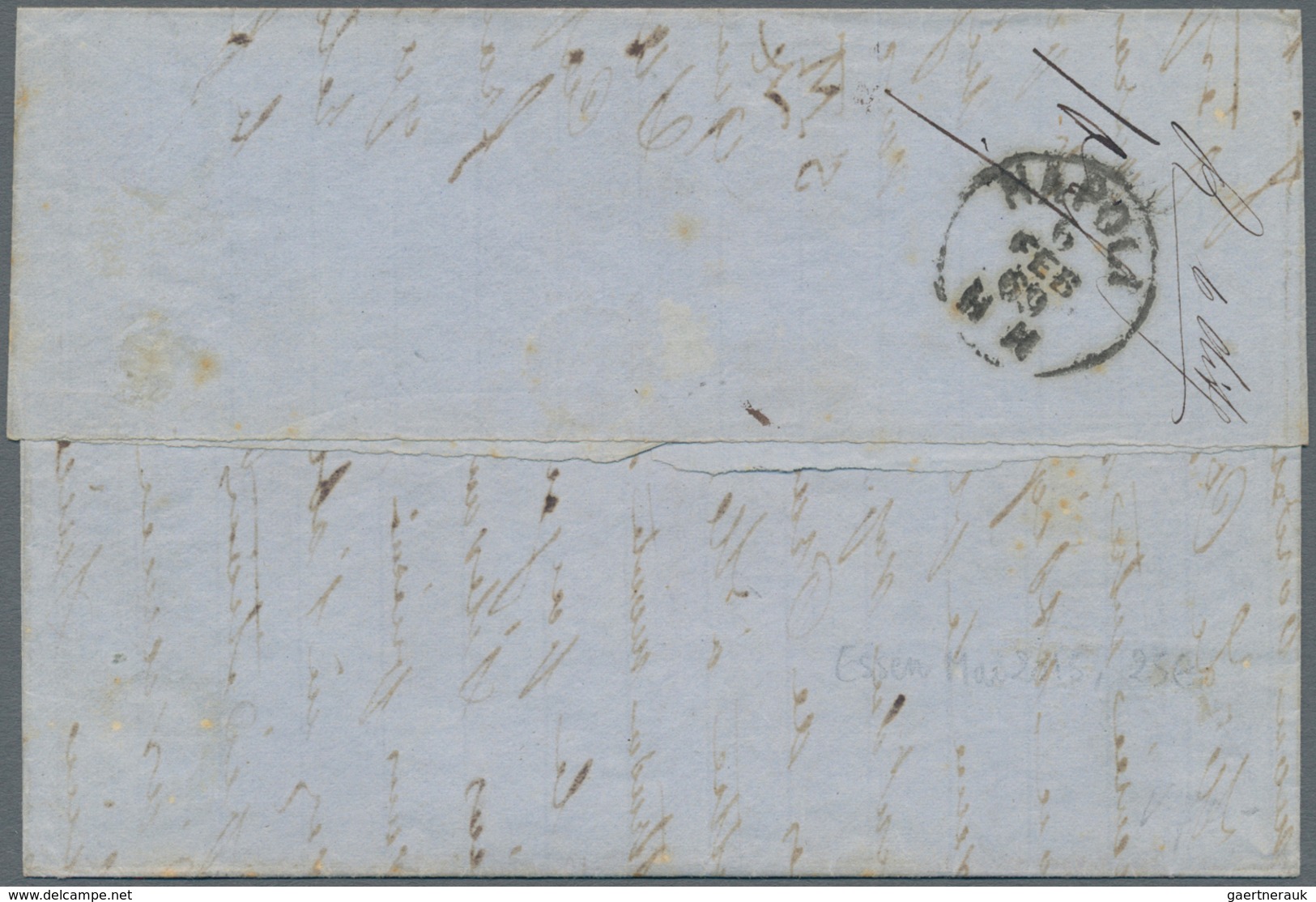 Frankreich: 1869. Envelope Written From Marseille Dated '2nd Feb 1869' Addressed To Naples, Italy Be - Covers & Documents