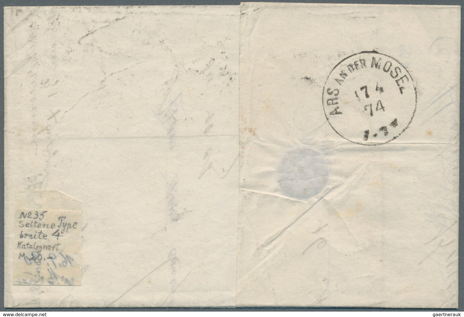 Frankreich: 1870, 40 C Orange With Retouched "4" Cancelled With Star-stamp On Complete Folded Letter - Covers & Documents