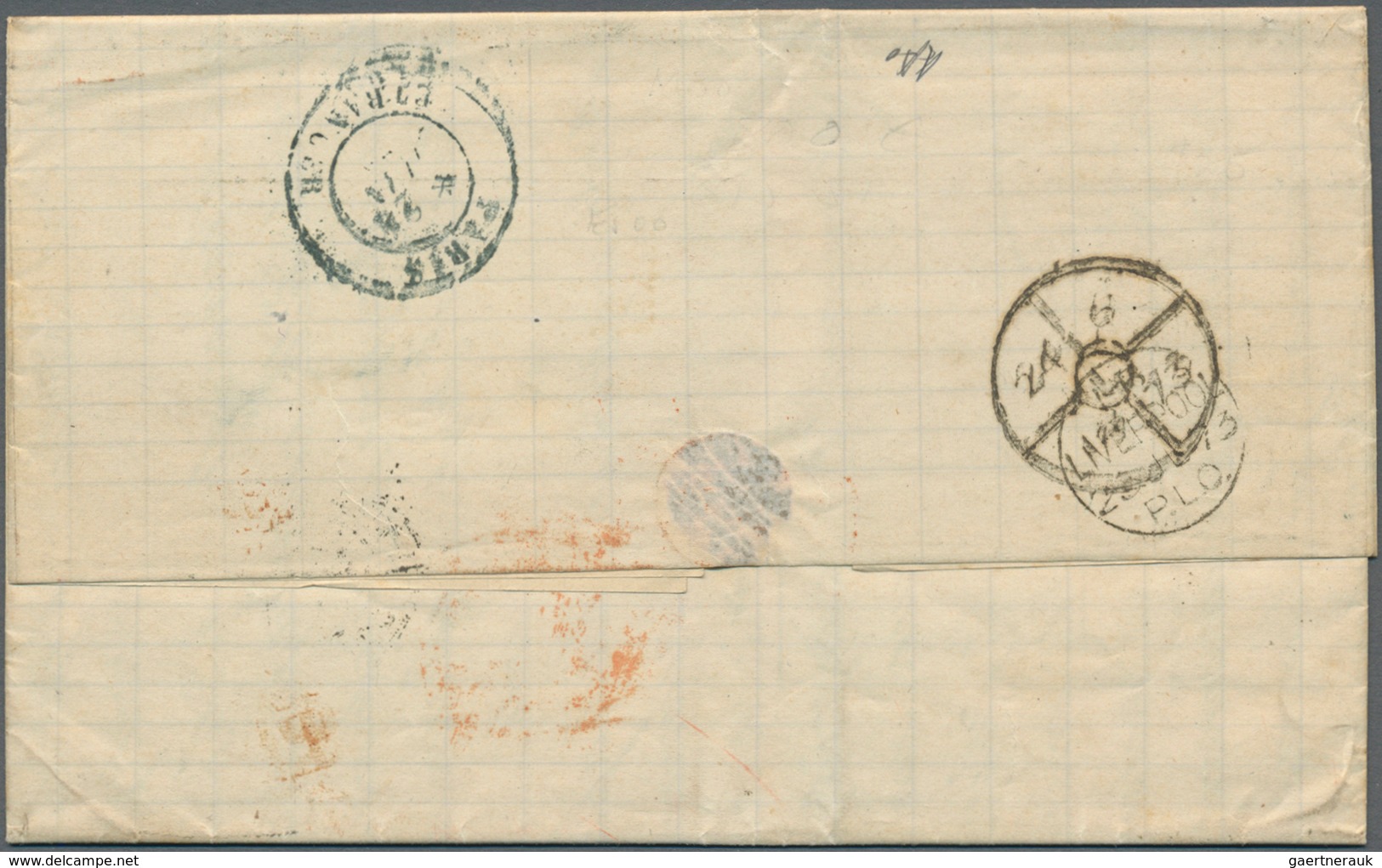 Frankreich: 1870. 40 C Orange "Ceres", 6 Stamps, Five Of Them Overlapping, Tied By Dotted Numaral "1 - Covers & Documents