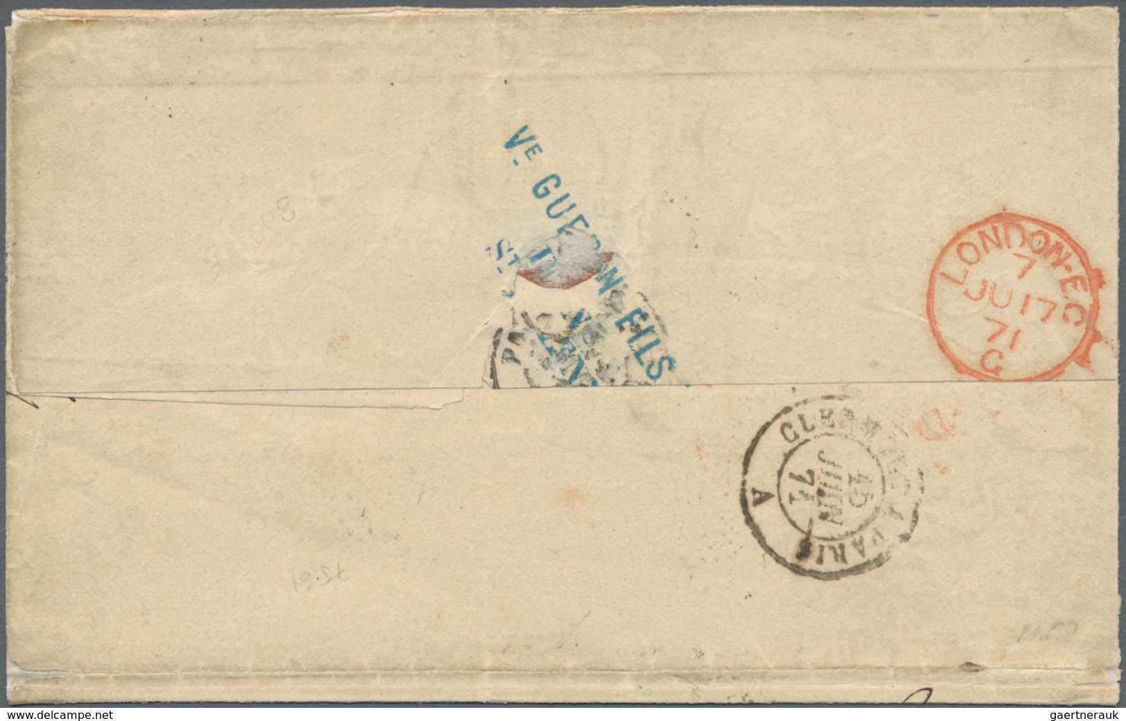 Frankreich: 1870. 30 C Brown "Ceres" (Bordeaux Emission), Full Margins, Single Franking Tied By Dott - Covers & Documents