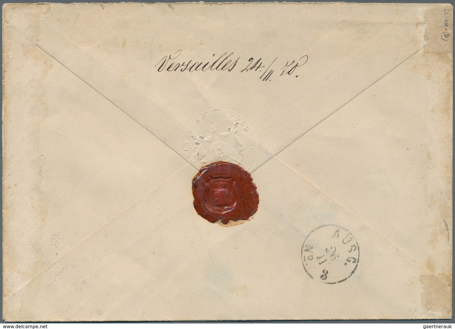 Frankreich: 1870-71 FRANCO-PRUSSIAN WAR, UNRECORDED TELEGRAPH ENVELOPE OF THE FRENCH EMPRESS (Eugeni - Covers & Documents