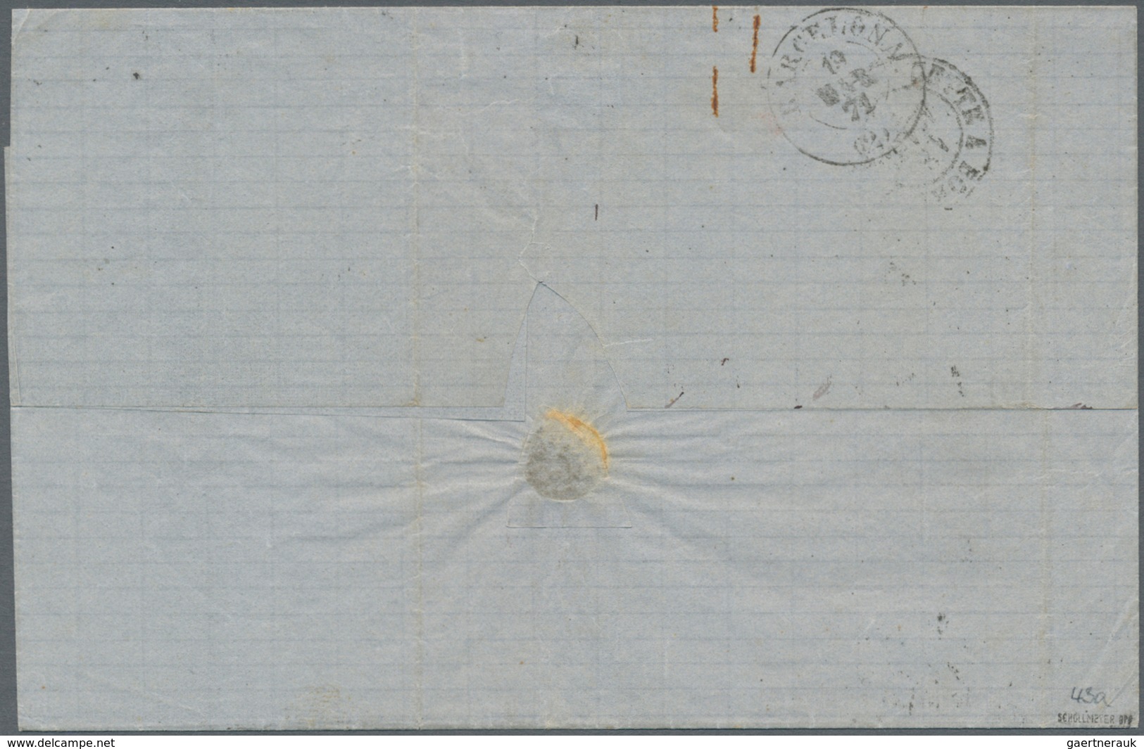 Frankreich: 1870/1871: 40 C Orange Bordeaux Emission, Single Franking Tied By Dotted Numeral 2240on - Covers & Documents