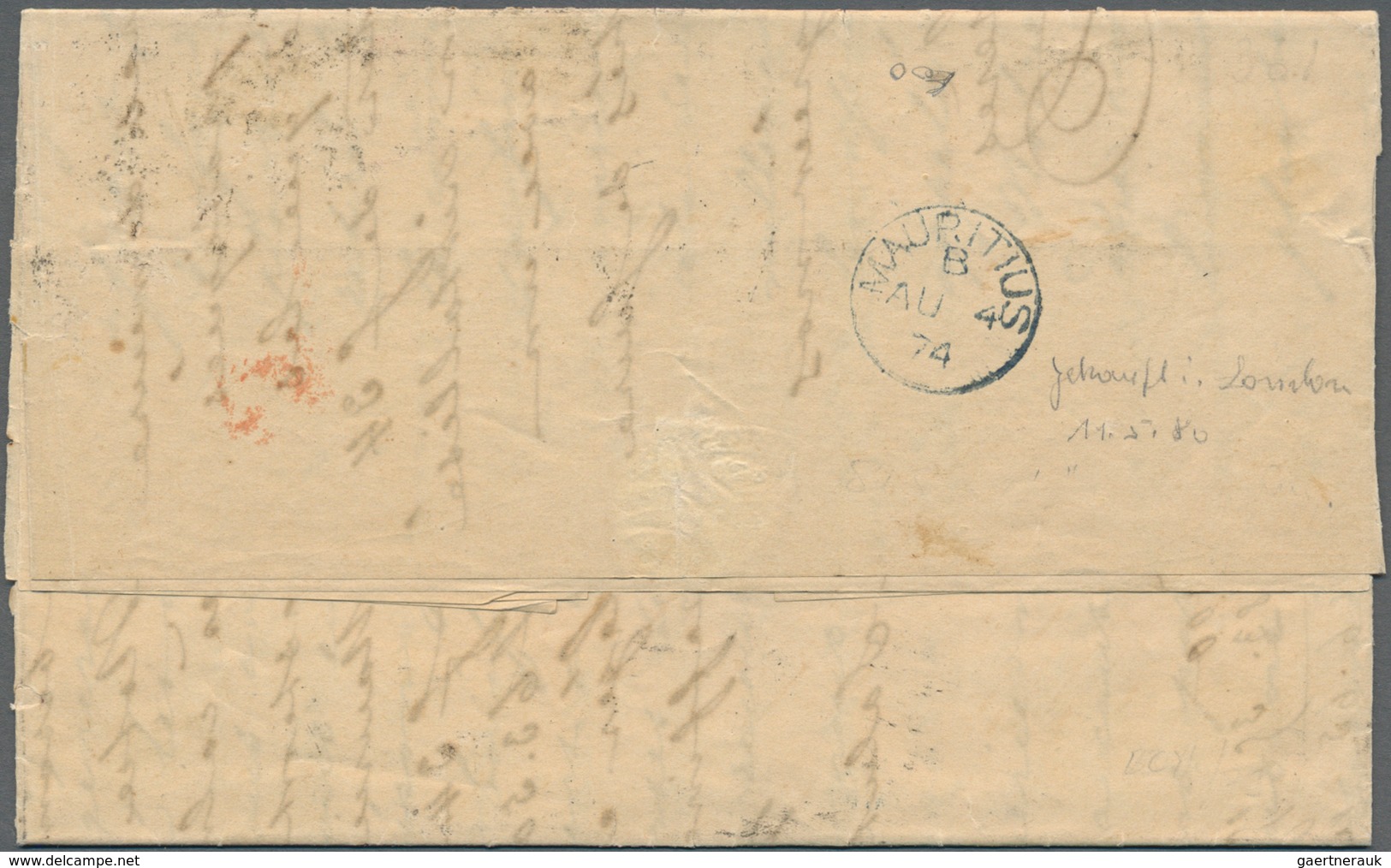 Frankreich: 1874: 10 C Brown On Rose, Pair, And 40 C Orange, Pair, Both Stamps Oxidated, Tied By Dot - Covers & Documents