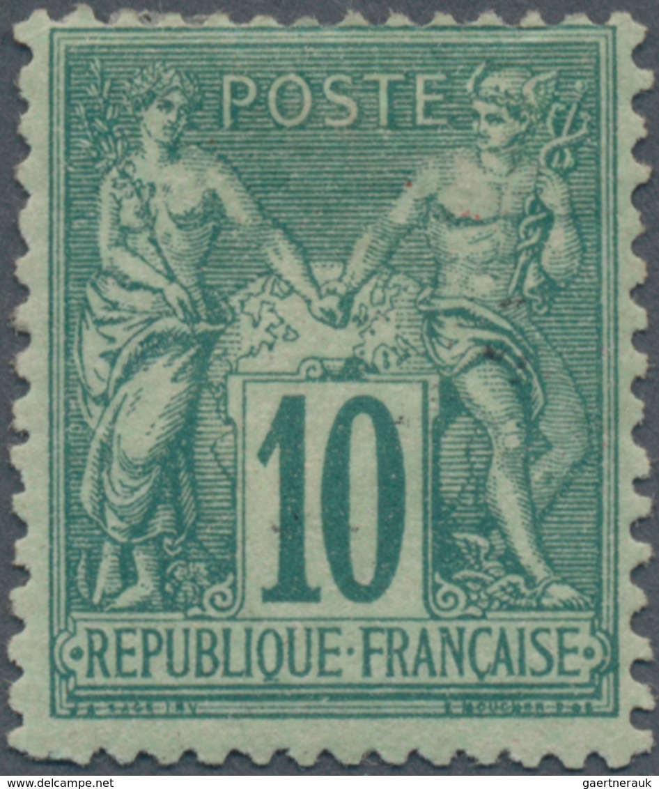Frankreich: 1876, Allegory 260 C. Green, Type II, Signed Brun (Yv. 76, € 1.400,-). - Covers & Documents