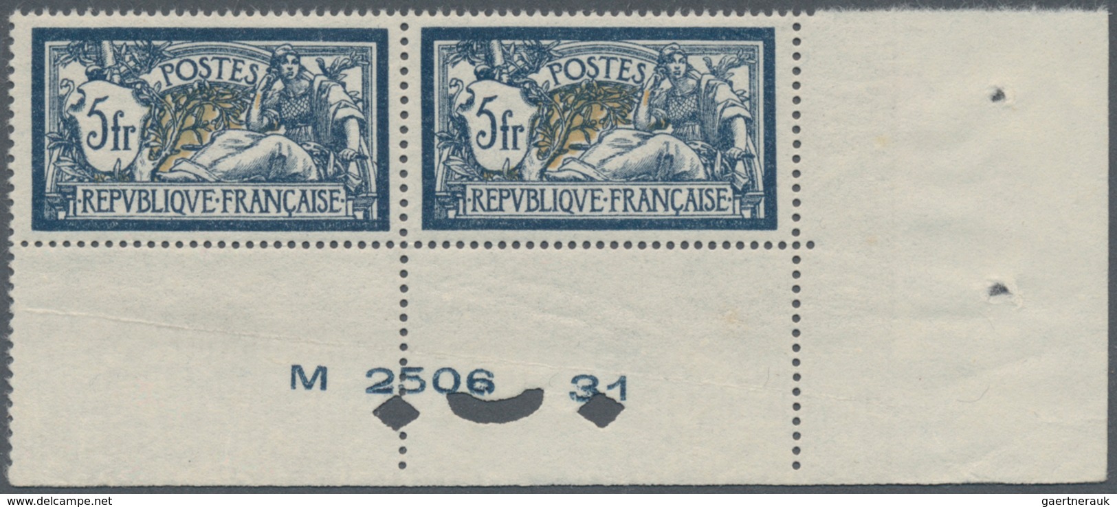 Frankreich: 1900, Perfekt Zentriertes, Postfrisches Rechtes Unterrandpaar (Yvert= 650.-+ 100% = E1.3 - Covers & Documents