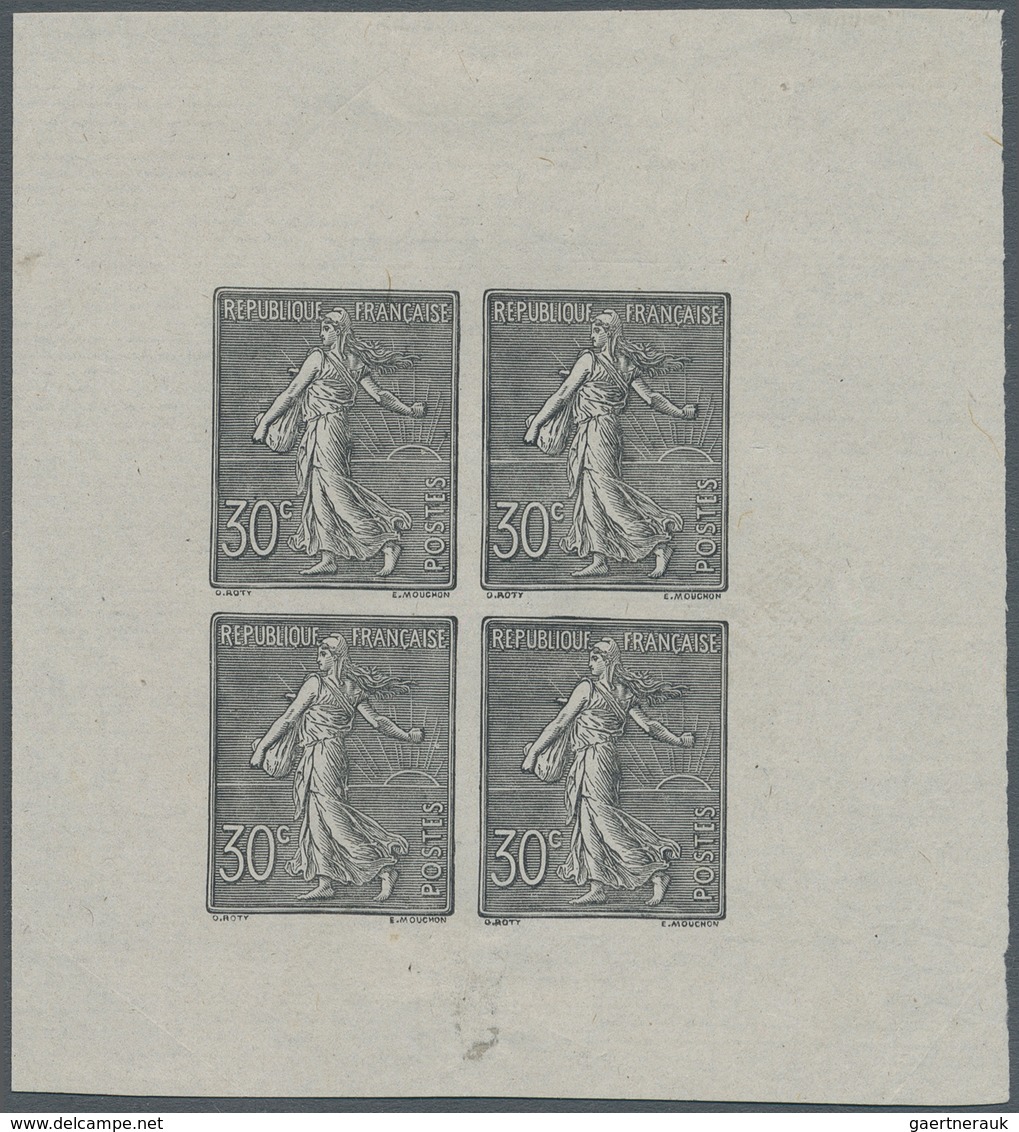 Frankreich: 1903. 30 C, Punch Proof In Block Of 4, In Black On China Paper. ÷ 1903. épreuve Du Poinc - Covers & Documents