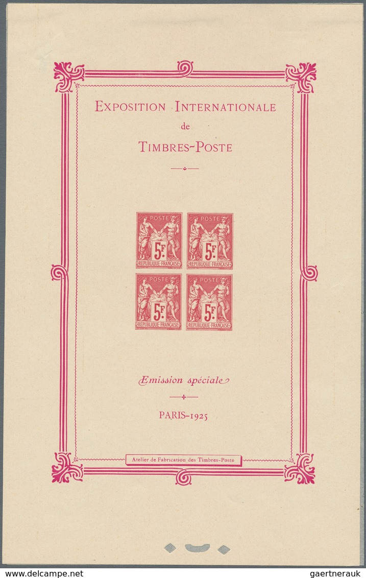 Frankreich: 1925. International Stamp Exhibition In Paris In 1925. Deluxe Proof. ÷ 1925. Exposition - Covers & Documents