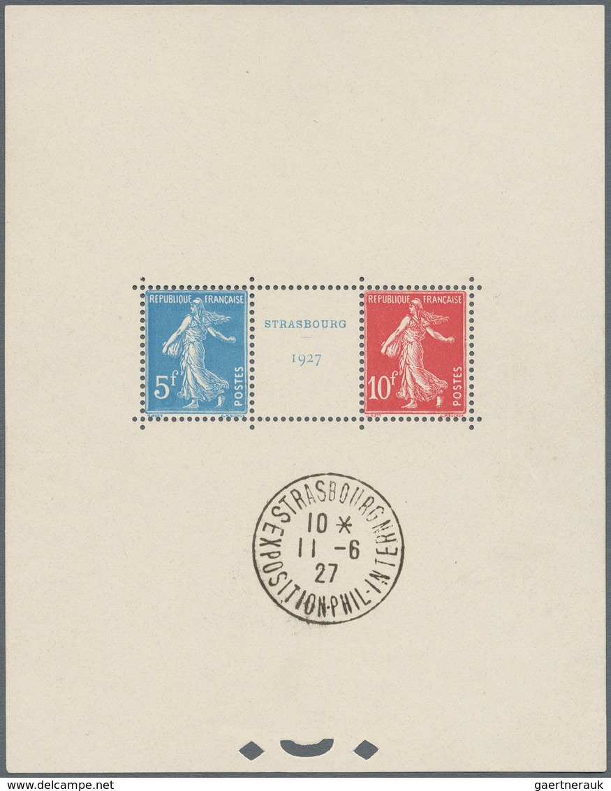 Frankreich: 1927, Strasbourg Souvenir Sheet, Neatly Cancelled "STRASBOURG EXPOSITION 11.6.27" In Low - Covers & Documents