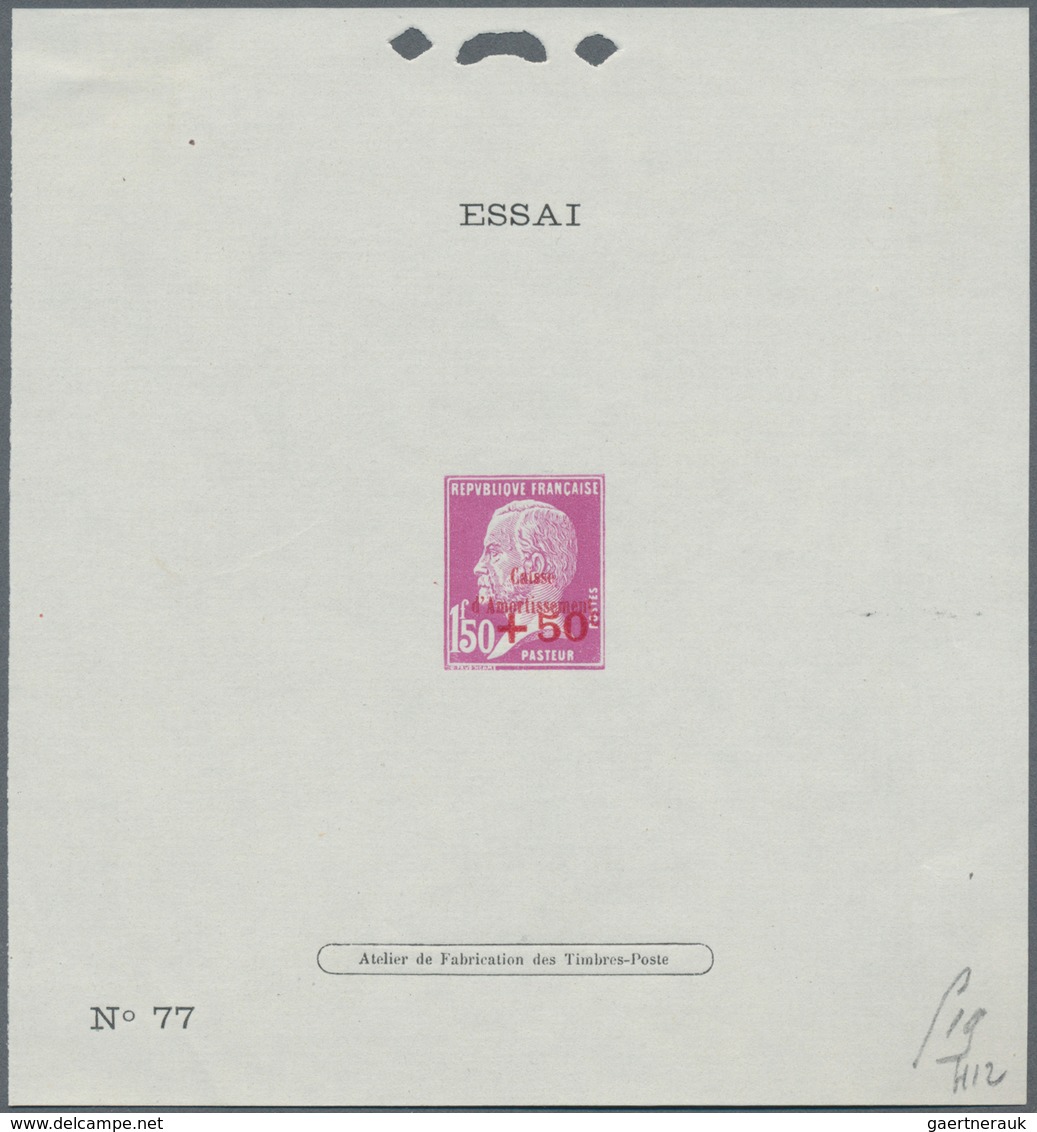 Frankreich: 1927, National Debt Fund, Complete Set Of Three Values Each As Essai (numbered Epreuve D - Covers & Documents