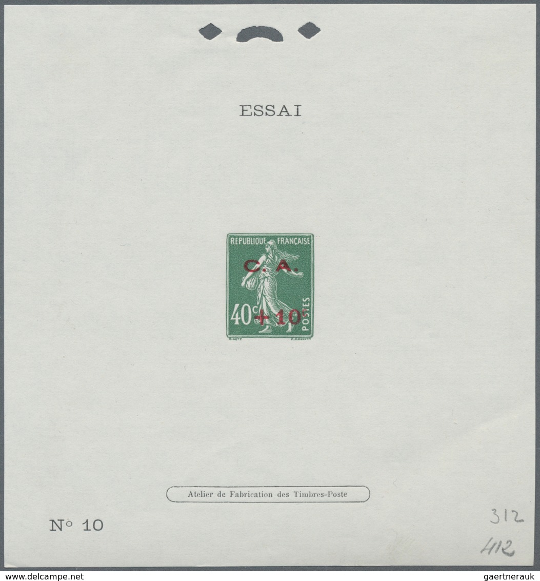 Frankreich: 1927, National Debt Fund, Complete Set Of Three Values Each As Essai (numbered Epreuve D - Covers & Documents