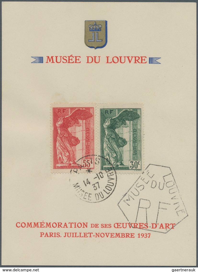 Frankreich: 1937, National Museum 'Nike Of Samothrace' 30 C. Green And 55 C. Carmine Red, Mint And O - Covers & Documents