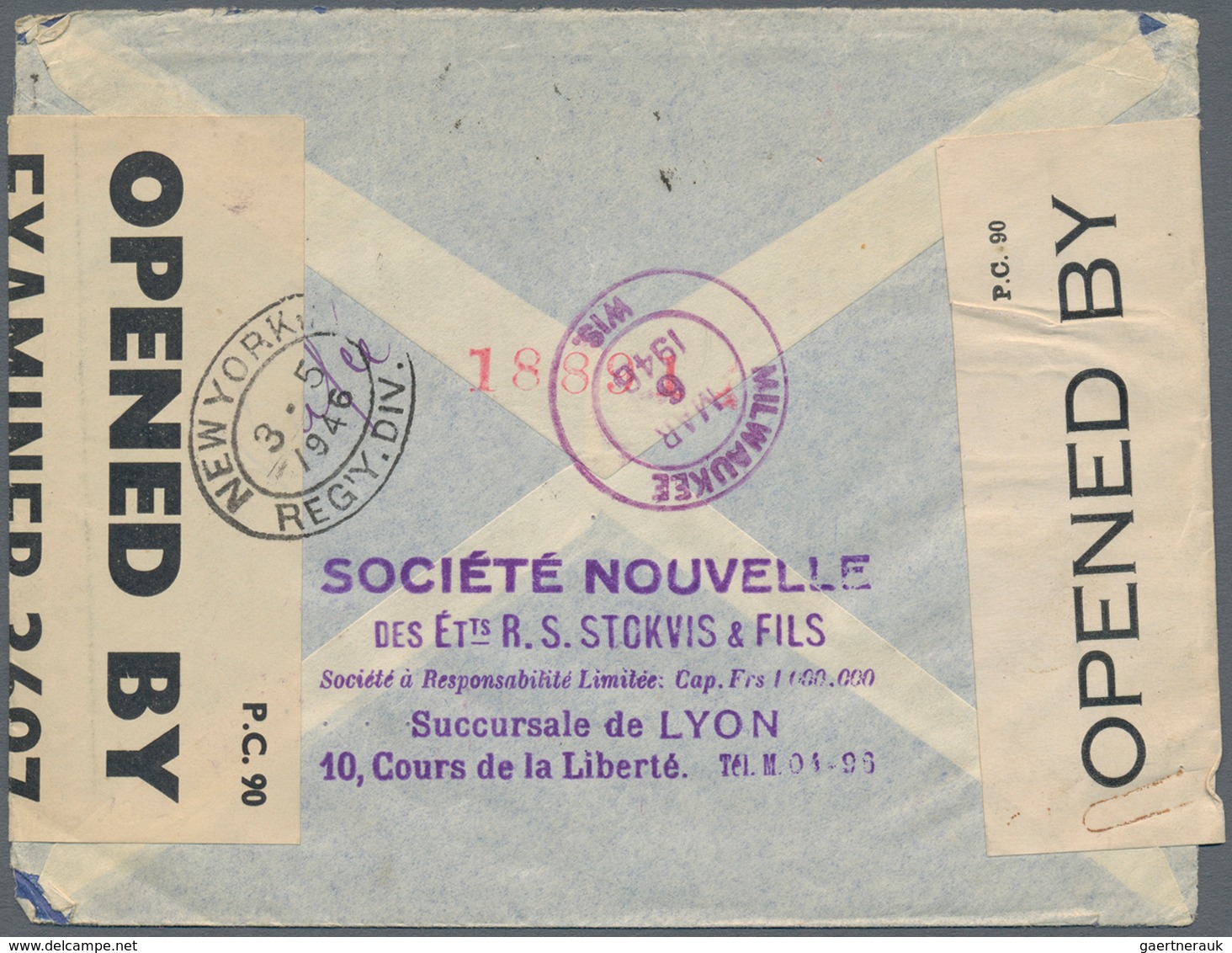 Frankreich: 1941, 2 F, 5 F And 10 F Definitives, Mixed Franking On Registered Airmail Cover From LYO - Covers & Documents