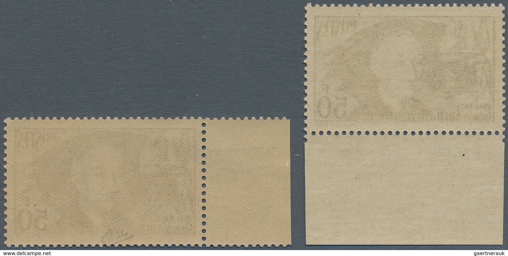 Frankreich: 1941, Clément Ader 50 Fr. Blue On Thin Paper And Dark Blue On Thick Paper, Two Perfect M - Covers & Documents