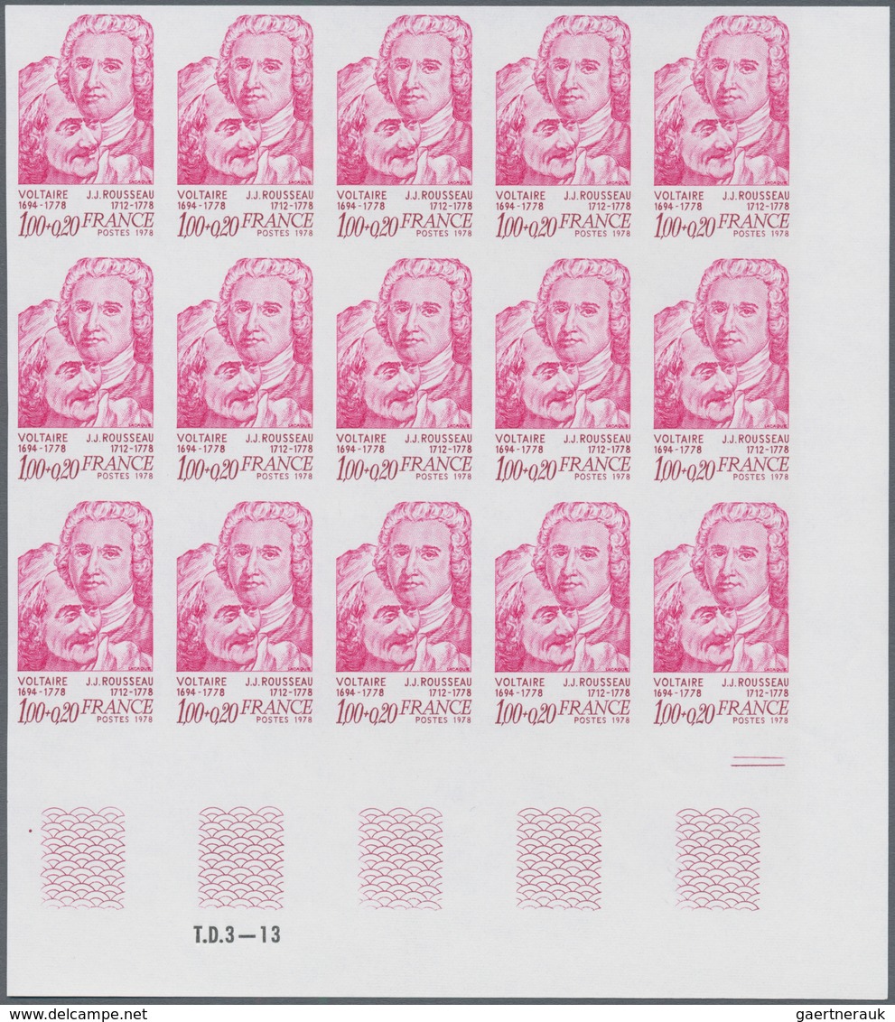 Frankreich: 1978, Prominent Persons Complete Set Of Six 1.00+0.20fr. Maria Noel, Georges Bernanos, L - Covers & Documents