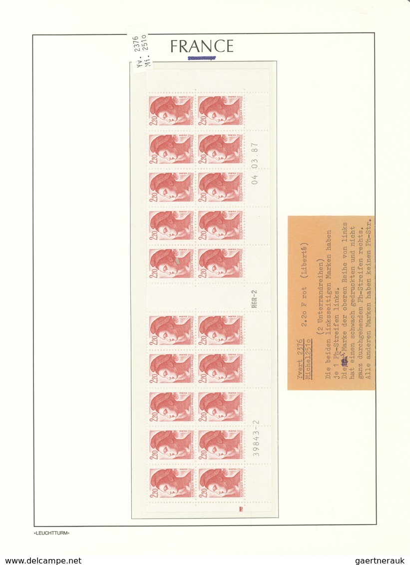 Frankreich: 1979, Postage Stamps MiNr. 2170 And 2501 Each In The Sheet Part WITH And WITHOUT Phospho - Covers & Documents