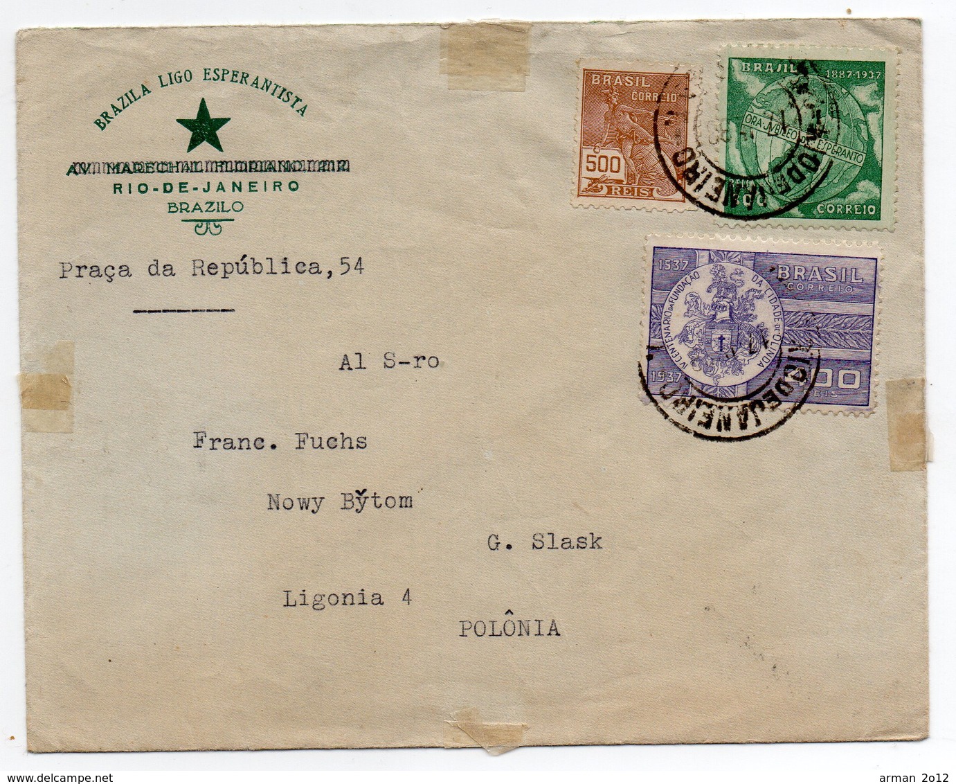 Brazil Rio De Janeiro Esperanto 1938 - Covers & Documents