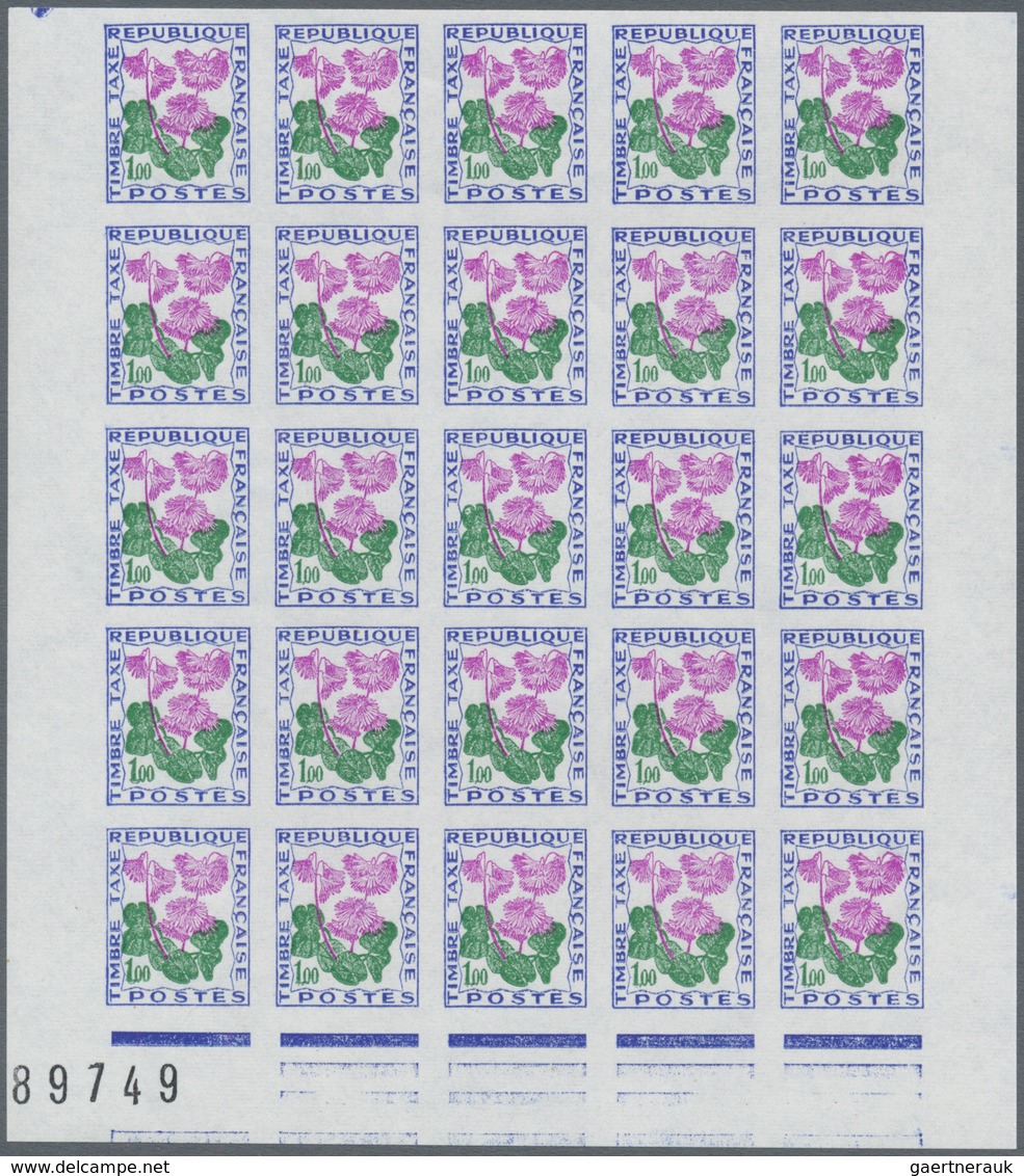 Frankreich - Portomarken: 1964/1971, Postage Dues ‚FLOWERS‘ Complete Set Of Eight In IMPERFORATE Blo - 1960-.... Covers & Documents