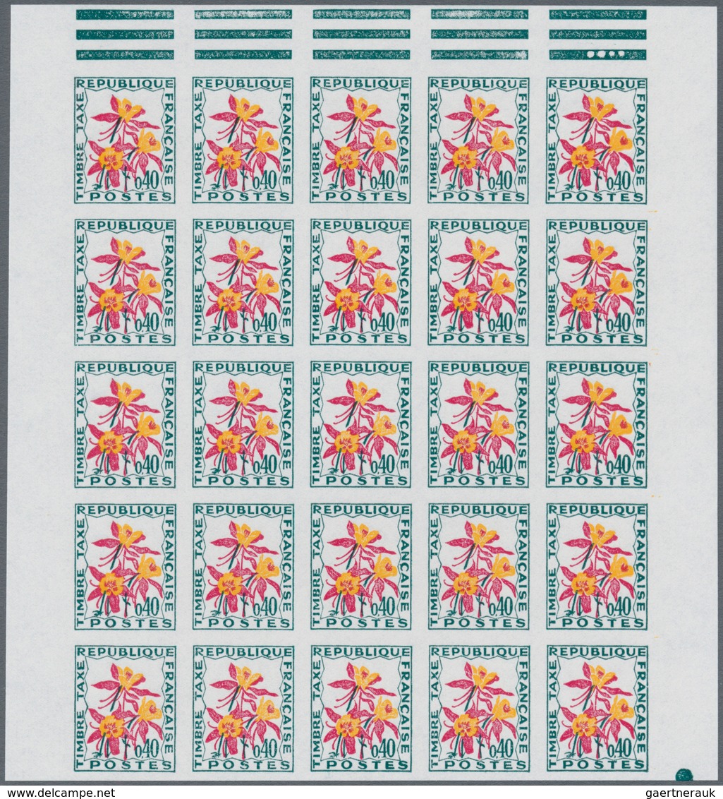 Frankreich - Portomarken: 1964/1971, Postage Dues ‚FLOWERS‘ Complete Set Of Eight In IMPERFORATE Blo - 1960-.... Covers & Documents