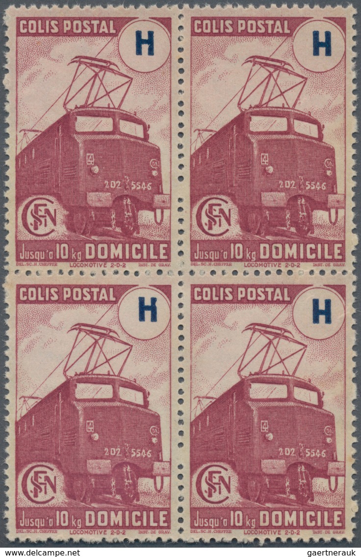 Frankreich - Postpaketmarken: 1945, Timbres De Prestation, Not Issued, "Domicile" Purple As Block Of - Autres & Non Classés