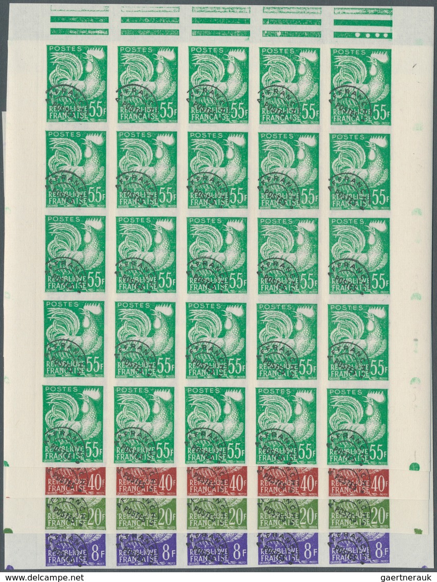 Frankreich - Vorausentwertungen: 1959, Precancels ‚Gallic Cock‘ Complete Set Of Four In IMPERFORATE - Other & Unclassified