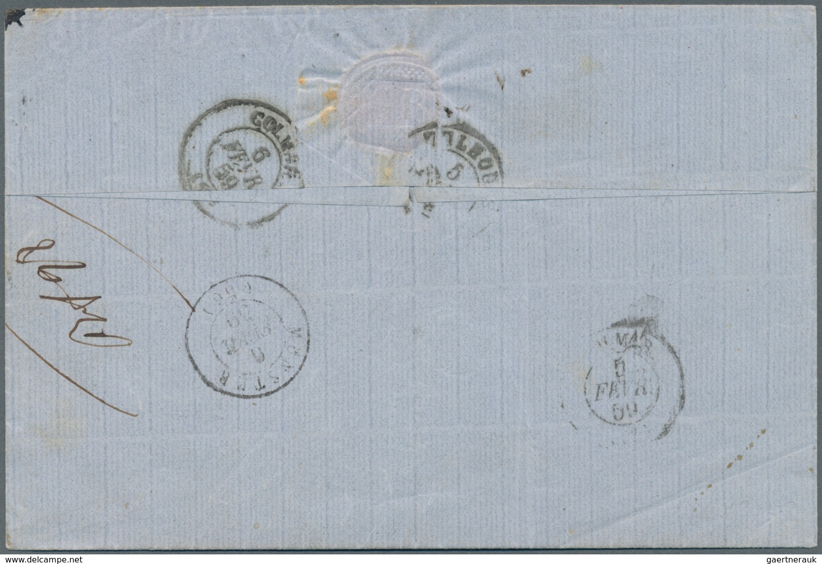 Französische Post In Ägypten - Alexandria: 1859. Envelope Addressed To France Bearing France 'Napole - Autres & Non Classés