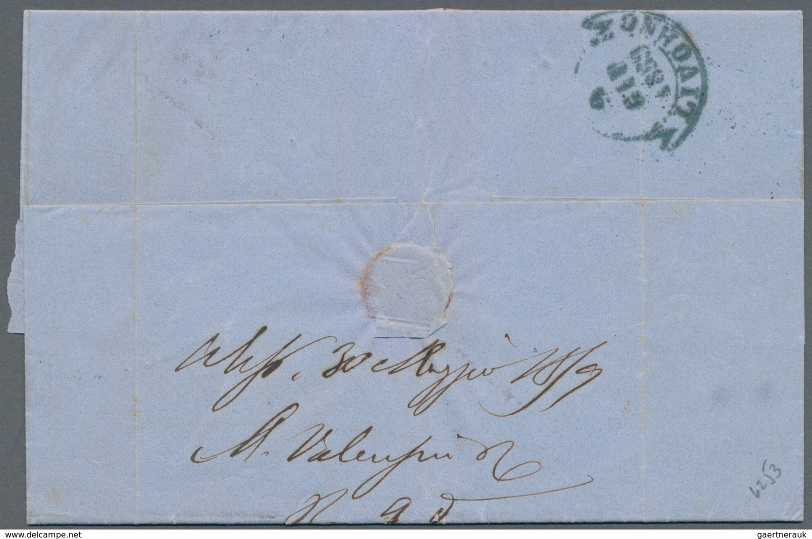 Französische Post In Ägypten - Alexandria: 1859, 4x 40 C Orange And 20 C Blue, On Double Rate Letter - Sonstige & Ohne Zuordnung