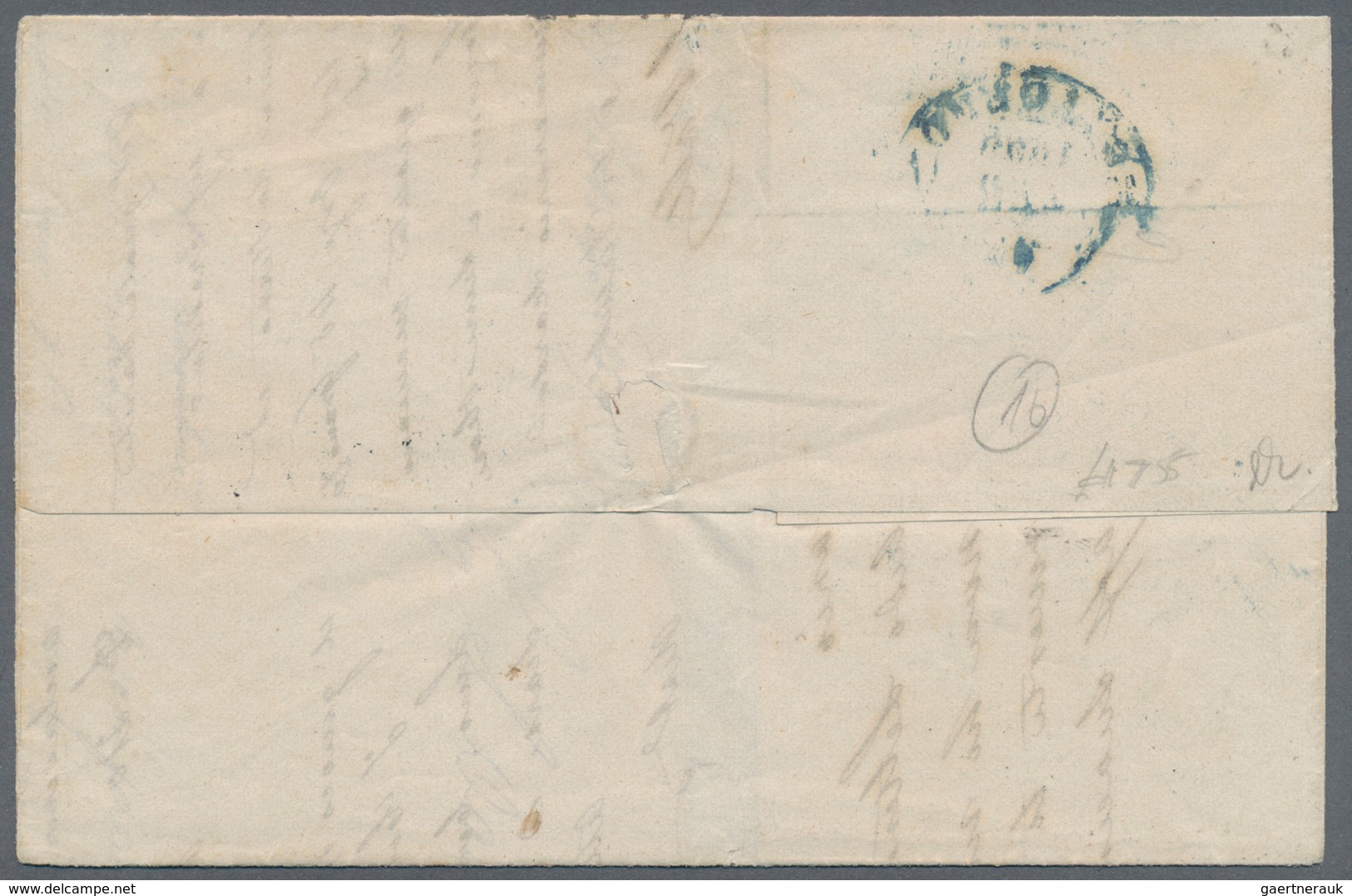 Französische Post In Ägypten - Alexandria: 1859, 2x 80 C Red And 20 C Blue, On A Double Rate Letter - Other & Unclassified