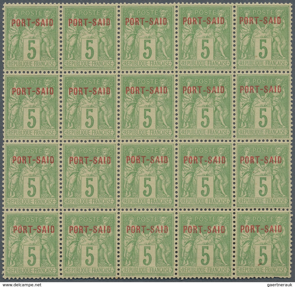Französische Post In Ägypten - Port Said: 1899-1900, 5c. Yellow-green, Type II, With Red Overprint, - Other & Unclassified