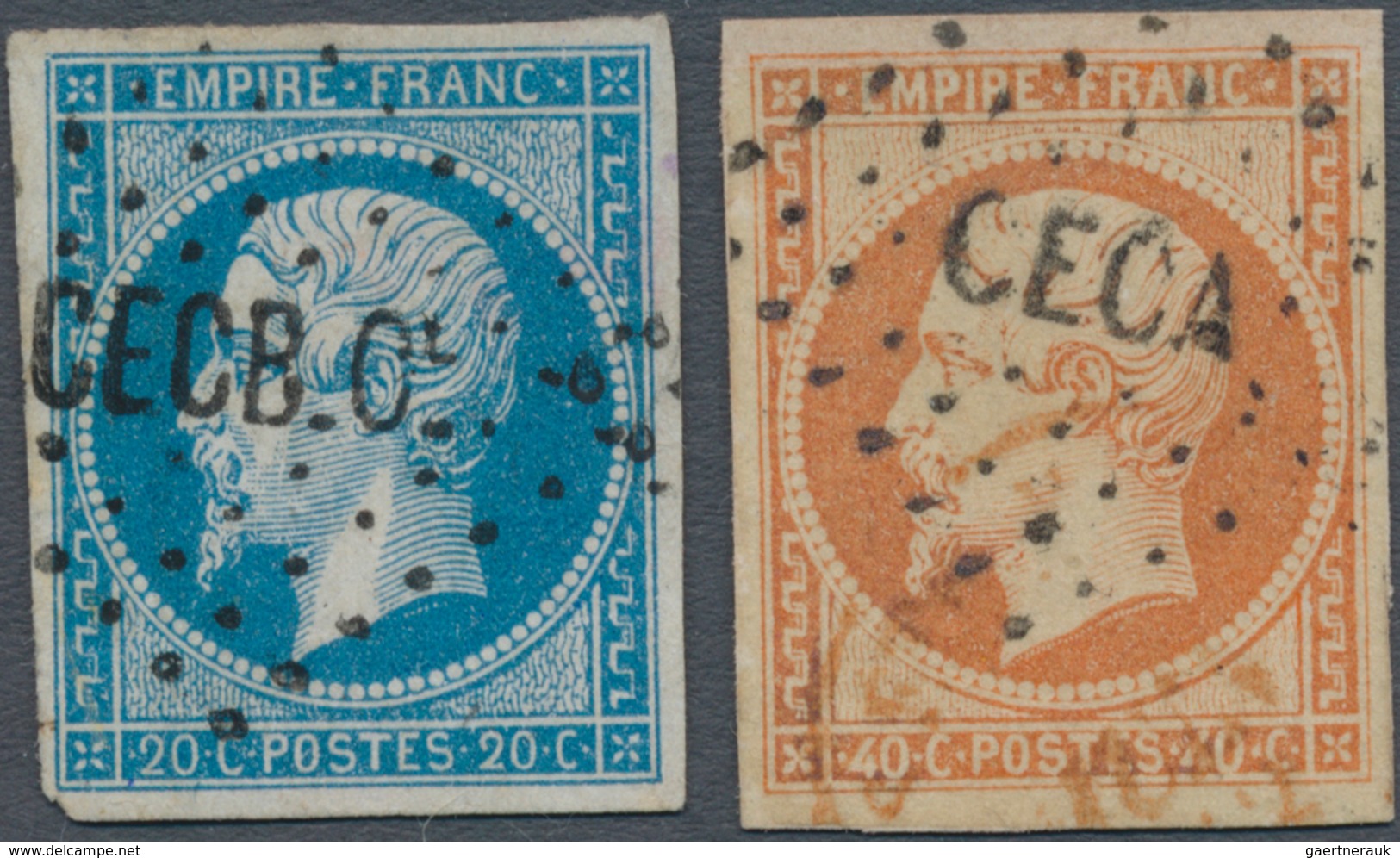 Französische Post In China: 1860/1863, Corps Expeditionnaire De Chine, Empire Nd. 20c. Blue And 40c. - Autres & Non Classés