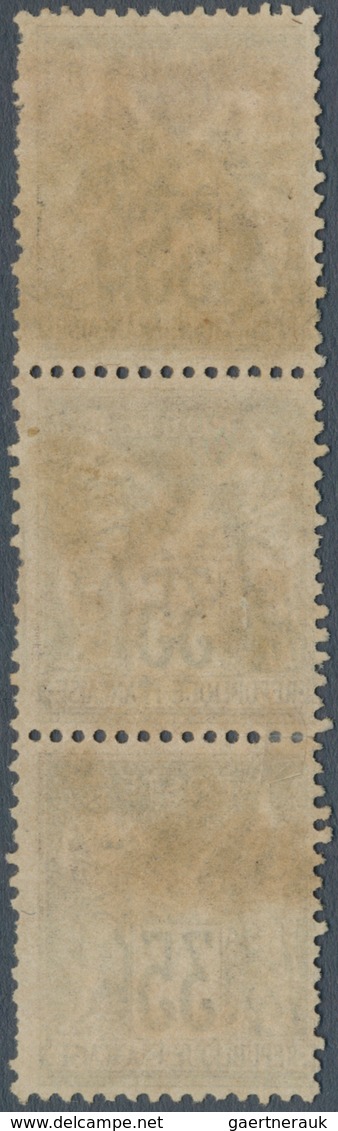 Französische Post In China: 1868/1878, GC "5104" Shanghai, Empire Laure 80c. Rose Horizonal Strip Of - Autres & Non Classés