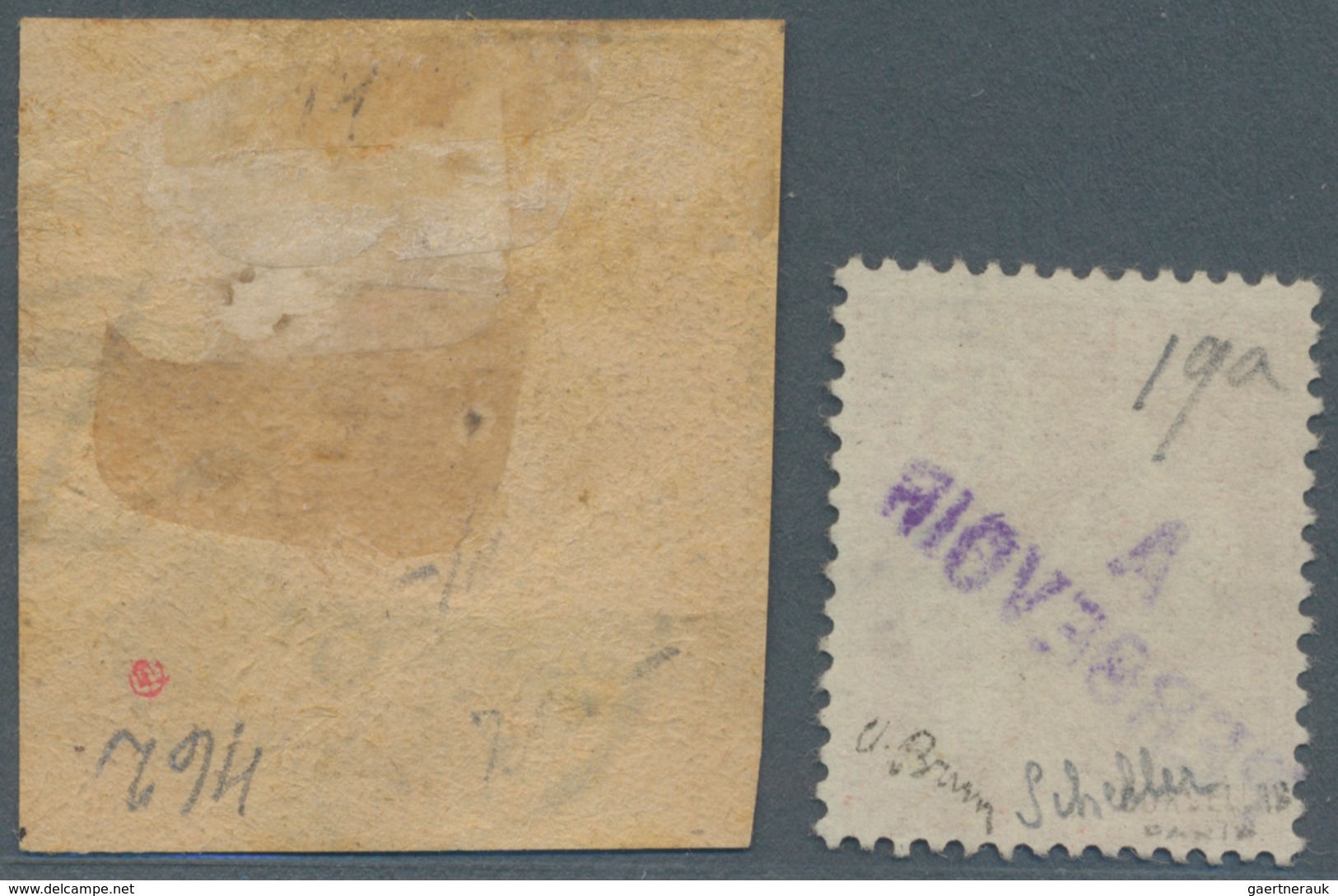 Französische Post In China - Portomarken: 1903, Provisional Handstamps, 15c. Rose With Red Resp. Vio - Other & Unclassified