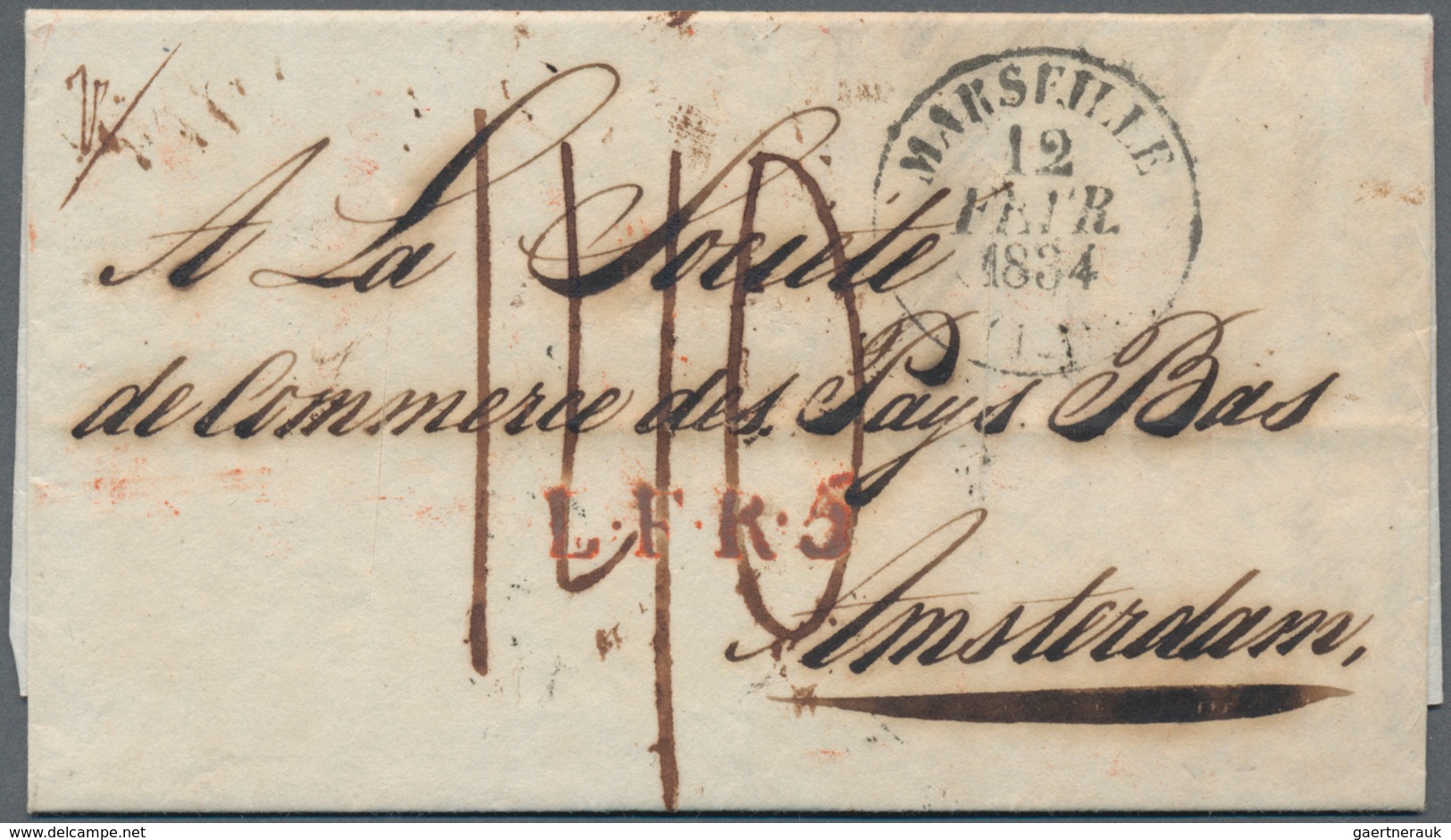 Französische Post In Der Levante: 1833. Stamp-ess Envelope Written From Smyrne Dated '31st Dec 1833' - Other & Unclassified