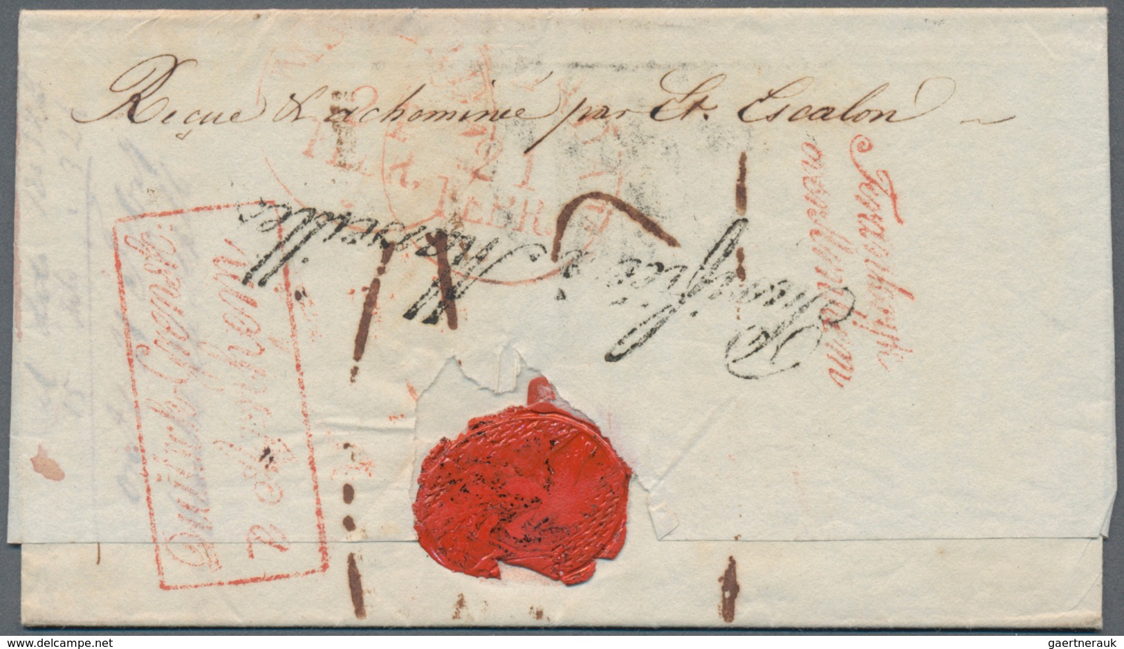 Französische Post In Der Levante: 1833. Stamp-ess Envelope Written From Smyrne Dated '31st Dec 1833' - Autres & Non Classés