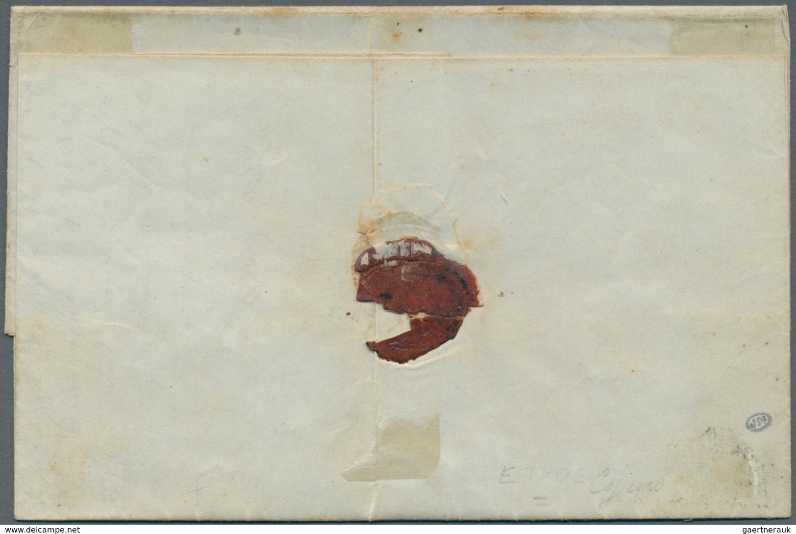Französische Post In Der Levante: 1861. Stampless Envelope (folds) Addressed To Syros Cancelled By F - Autres & Non Classés