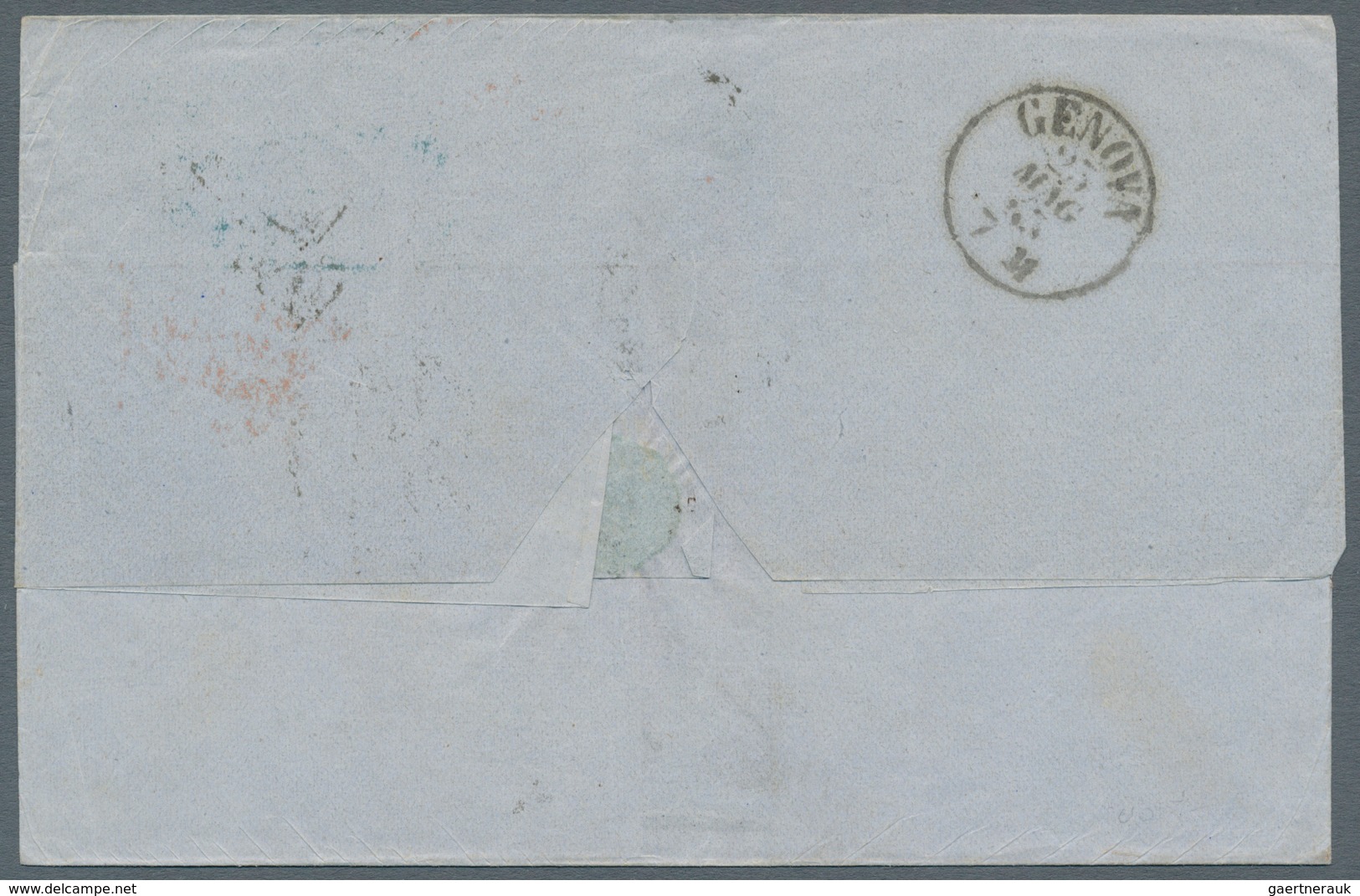 Französische Post In Der Levante: 1863, 80c. Napoleon Nd, Single Franking On Lettersheet Clearly Obl - Autres & Non Classés