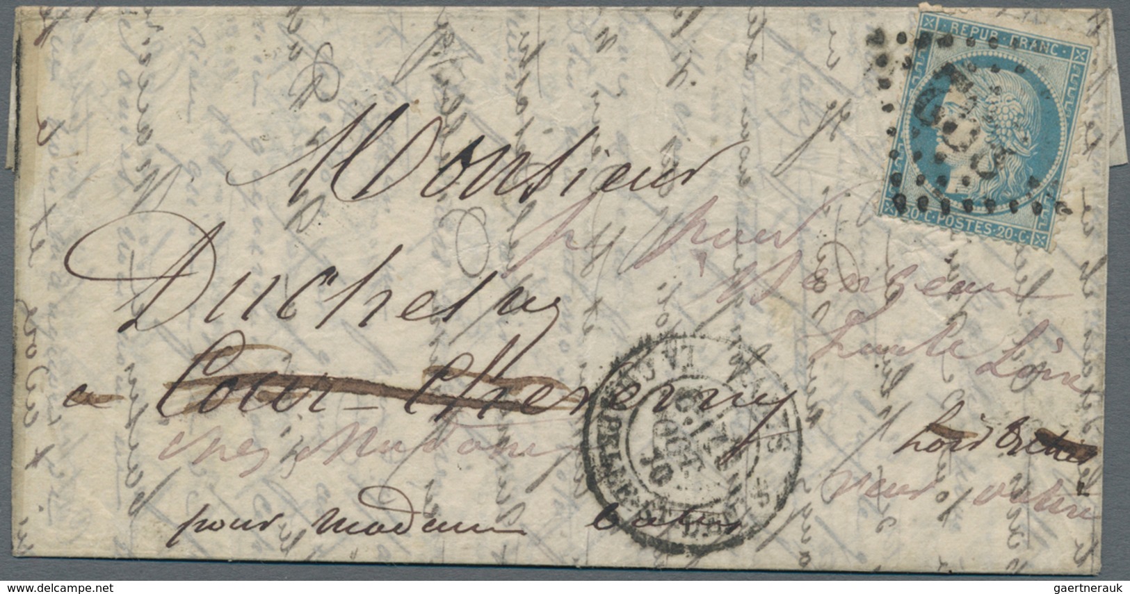 Frankreich - Ballonpost: 1870. Original Cover Flown On Ballon Monte 'Garibaldi' During The Siege Of - 1960-.... Lettres & Documents