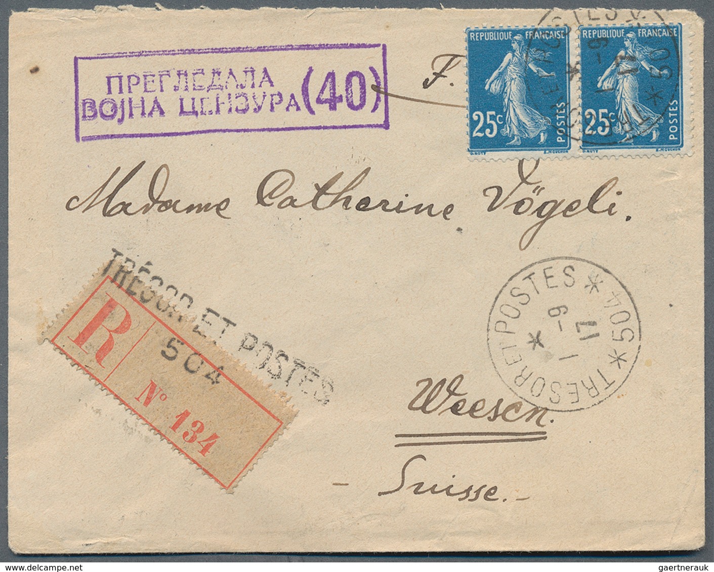 Frankreich - Militärpost / Feldpost: 1917 Three Registered Letters Of The French Troops In Serbia Wi - Military Postage Stamps