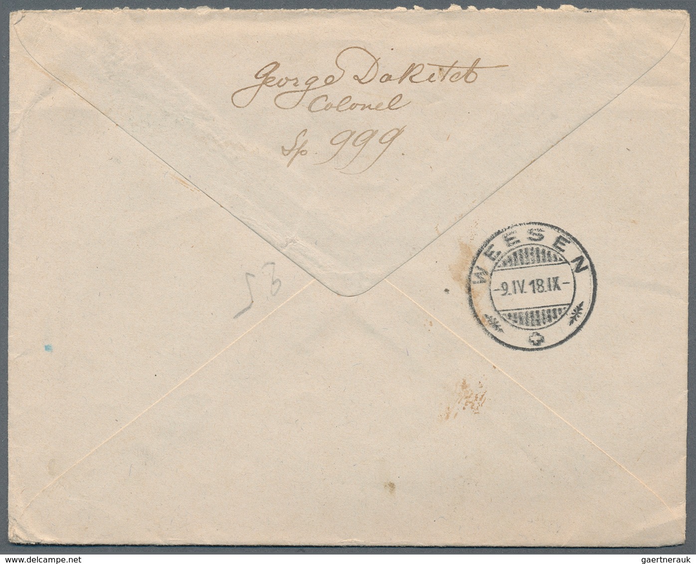 Frankreich - Militärpost / Feldpost: 1917 Two Registered Letters Of The French Troops In Serbia With - Timbres De Franchise Militaire