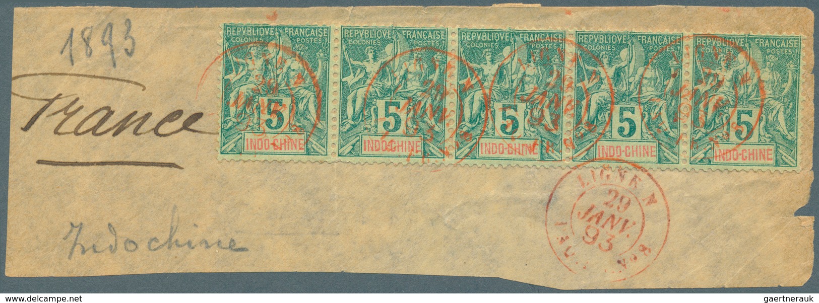 Frankreich - Schiffspost: 1893, Cachets De Ligne Double Cercle, Type Graouli, No. 8 - In Usage Betwe - Sonstige & Ohne Zuordnung