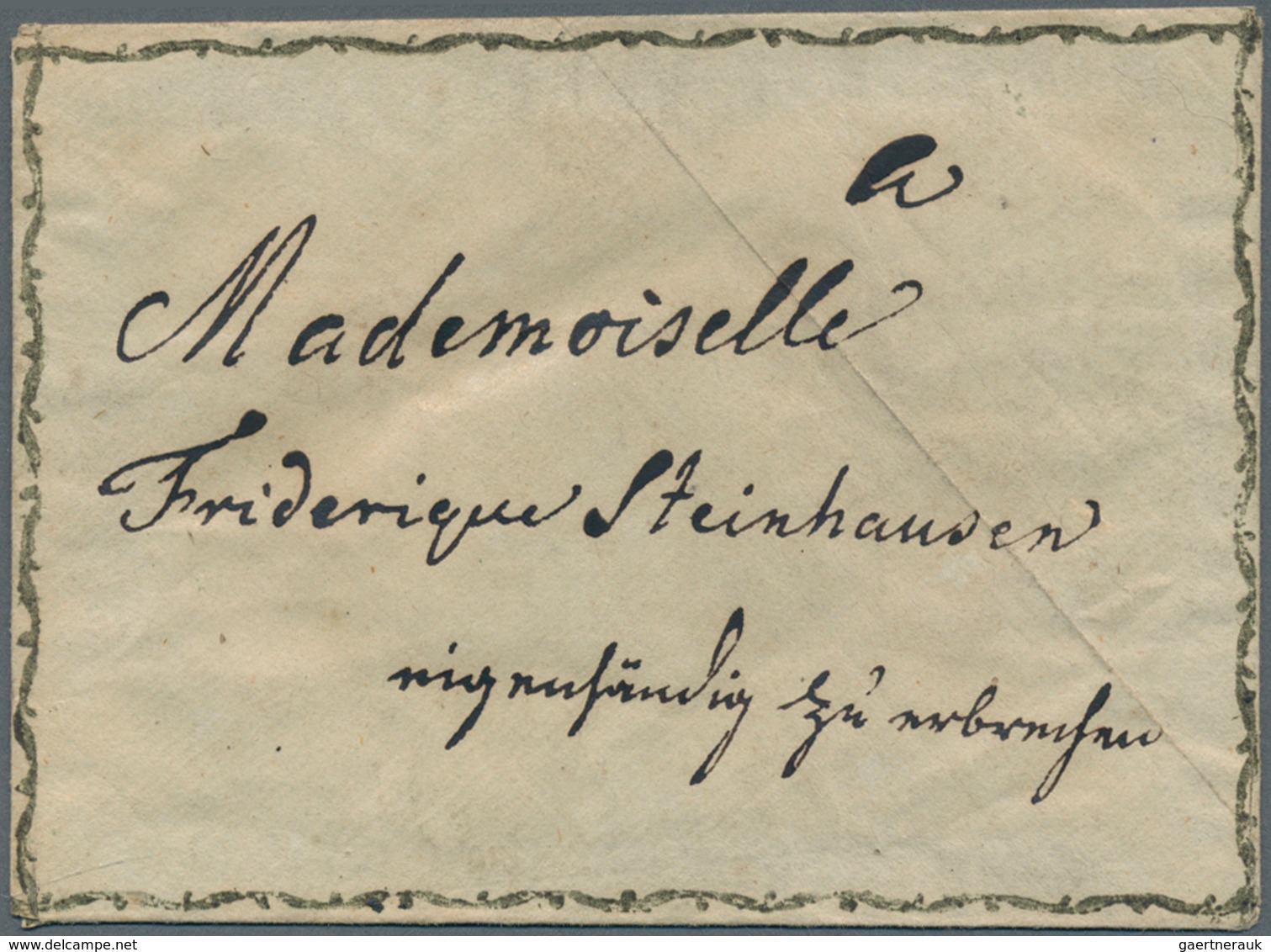 Frankreich - Besonderheiten: 1850 (ca.), Miniature Mourning Letter With Ornaments On Front And Back, - Autres & Non Classés