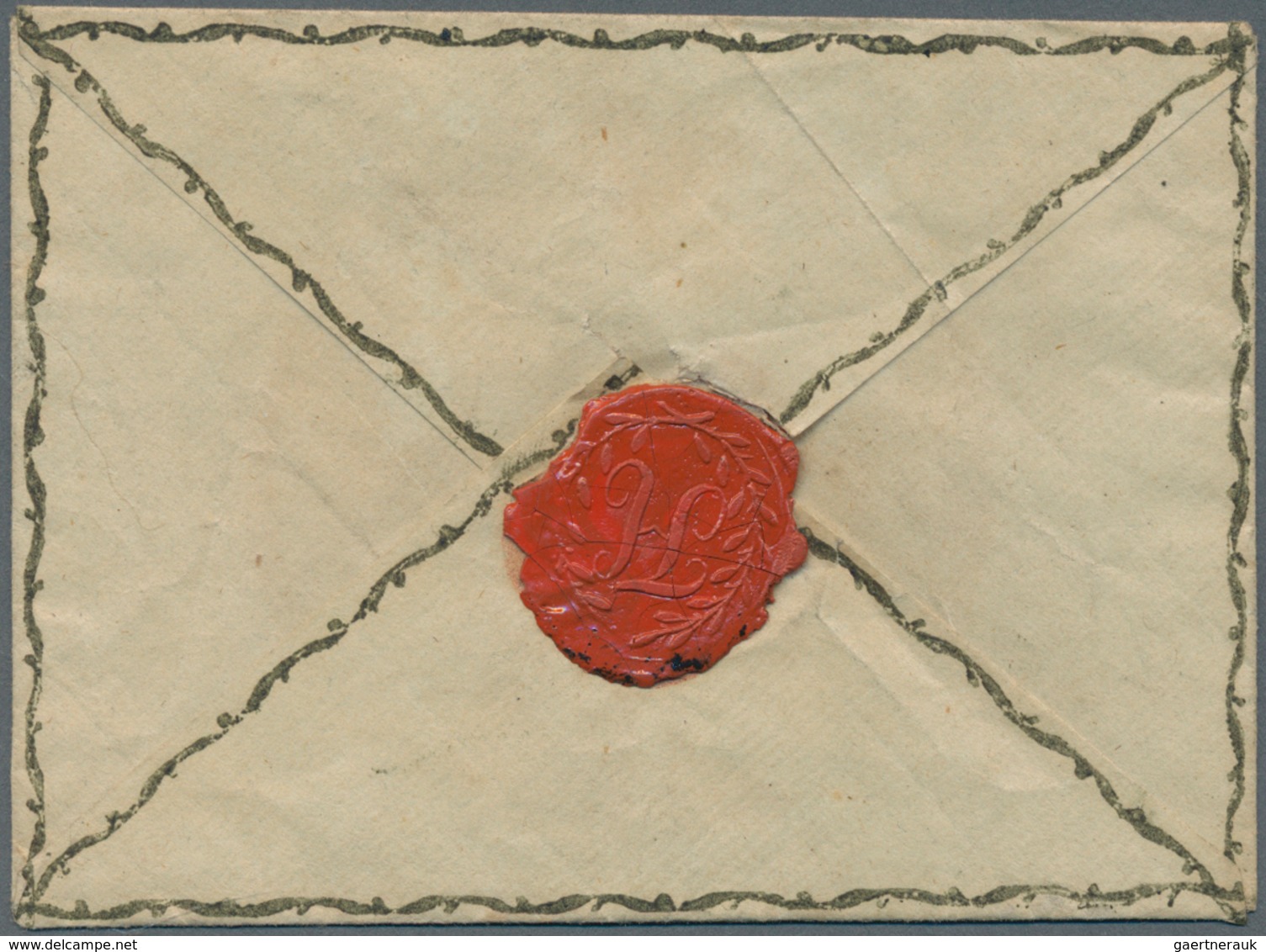 Frankreich - Besonderheiten: 1850 (ca.), Miniature Mourning Letter With Ornaments On Front And Back, - Sonstige & Ohne Zuordnung