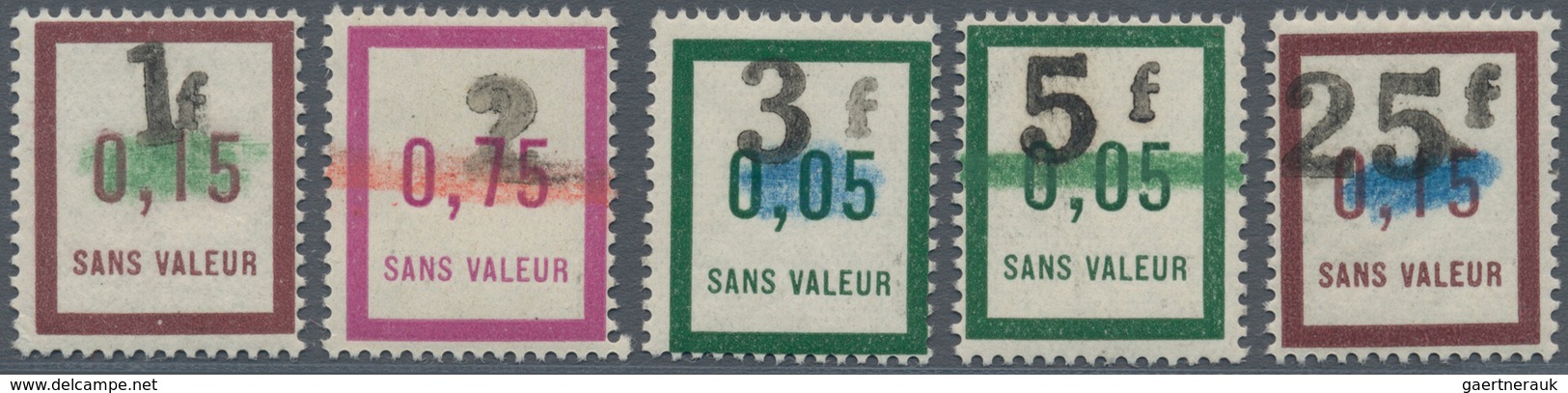 Frankreich - Besonderheiten: 1945, "1f" On 0,15 / "2f" On 0,75 / "3f" On 0,05 / "5f" On 0,05 And "25 - Autres & Non Classés