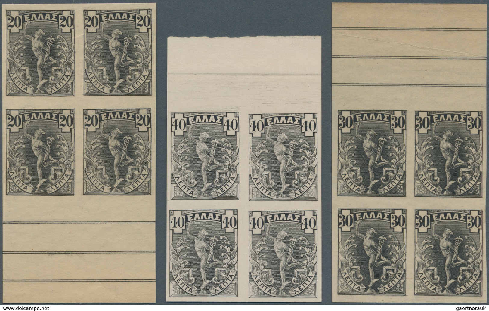 Griechenland: 1901. Definitives. Hermes After Mercury. PLATE PROOFS (Perkins, Bacon & Co.): 2 L, 5L, - Sonstige & Ohne Zuordnung