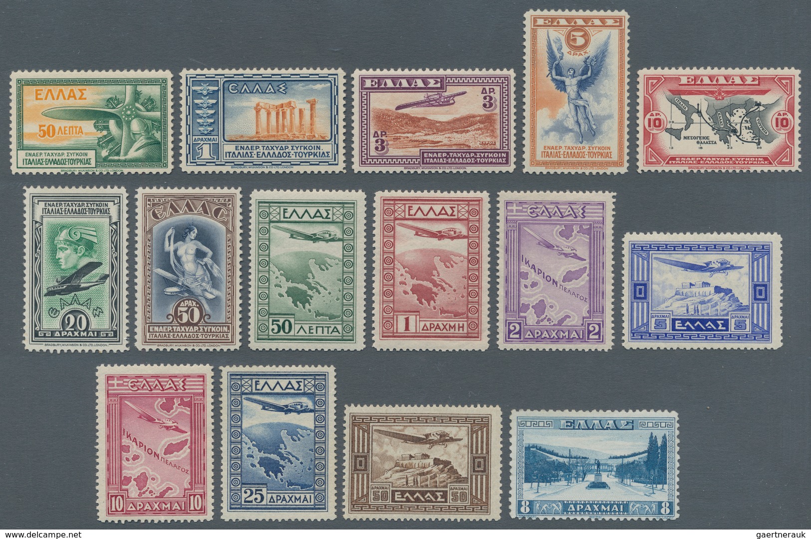 Griechenland: 1933, Beide Sätze Flugpost; 1934, Freimarke 8 Dr.; Drei Postfrische Ausgaben (Mi. 740 - Sonstige & Ohne Zuordnung