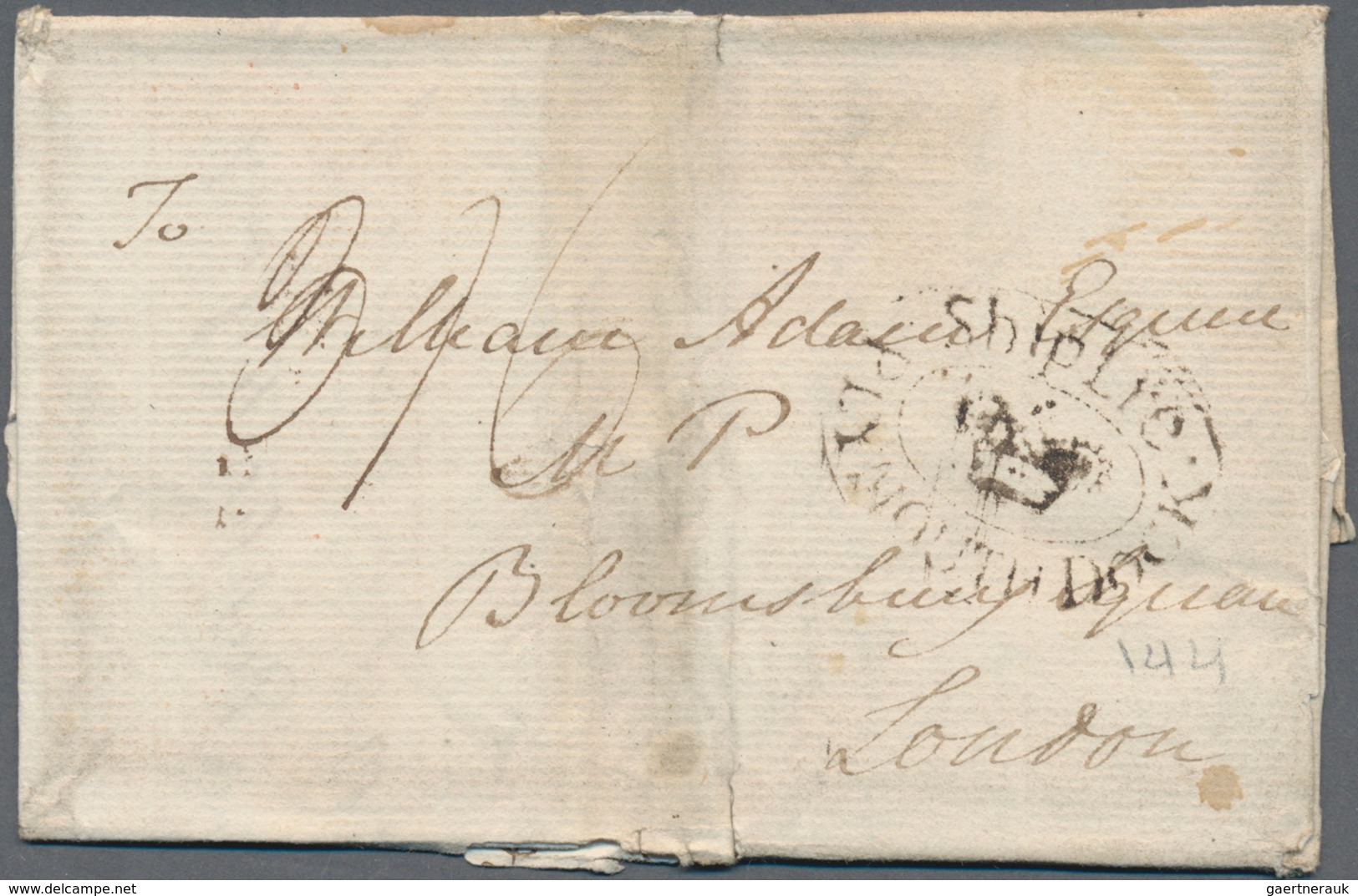 Großbritannien - Vorphilatelie: 1809. Pre-stamp Envelope (roughly Opend, Soiled) Addressed To London - ...-1840 Préphilatélie