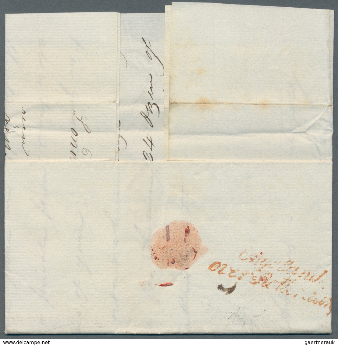 Großbritannien - Vorphilatelie: 1835, Complete Folded Letter With Red Maltese Cross Stamp "PAID" And - ...-1840 Prephilately