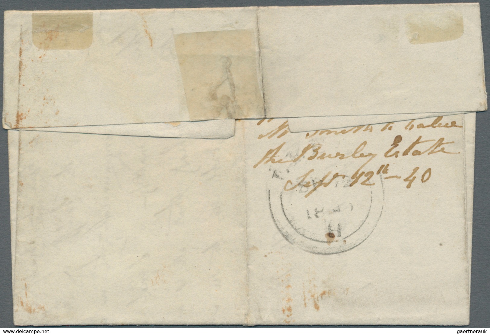 Großbritannien: 1840. Envelope (folds, Hinges) Addressed To London Bearing SG 1, 1d Black (Plate 6) - Other & Unclassified